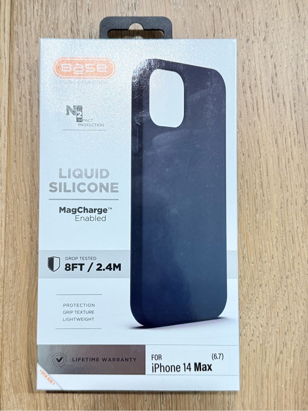 New Base Liquid Silicone MagCharge Case for iPhone 14 Max - Black